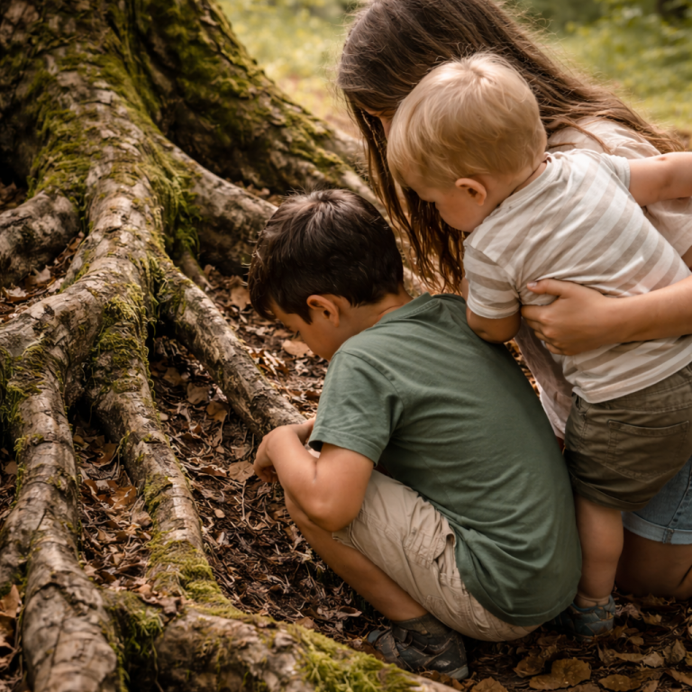 Kinder entdecken Wurzeln